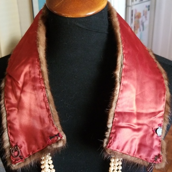 VTG Mink Fur Detachable Handmade Collar - Picture 2 of 8